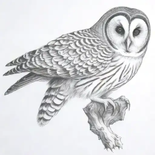 barred owl tattoo design idea
