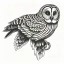 barred owl tattoo design idea