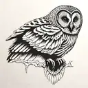 barred owl tattoo design idea