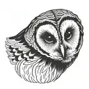 barred owl tattoo design idea