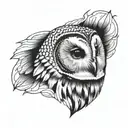 barred owl tattoo design idea