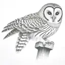 barred owl tattoo design idea