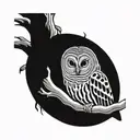 barred owl tattoo design idea