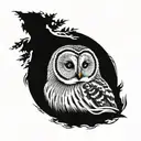 barred owl tattoo design idea
