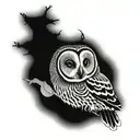 barred owl tattoo design idea