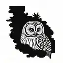 barred owl tattoo design idea