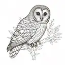 barred owl tattoo design idea