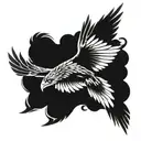 hawk flying tattoo design idea