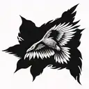 hawk flying tattoo design idea