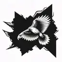 hawk flying tattoo design idea