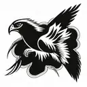 hawk flying tattoo design idea