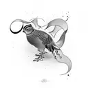 quail tattoo design idea