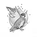 quail tattoo design idea