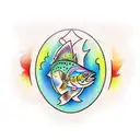 rainbow trout tattoo design idea
