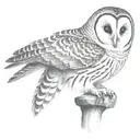 barred owl tattoo design idea