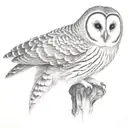 barred owl tattoo design idea