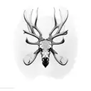 elk antlers tattoo design idea