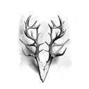 elk antlers tattoo design idea