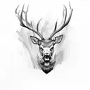 elk antlers tattoo design idea