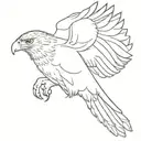 hawk flying tattoo design idea