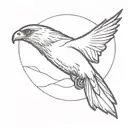 hawk flying tattoo design idea