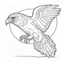 hawk flying tattoo design idea