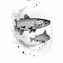 rainbow trout tattoo design idea