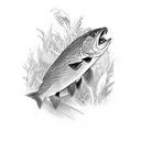 trout tattoo design idea