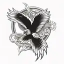 hawk flying tattoo design idea