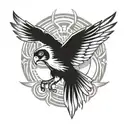 hawk flying tattoo design idea