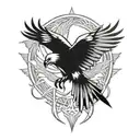 hawk flying tattoo design idea