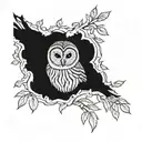 barred owl tattoo design idea