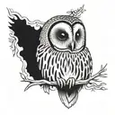 barred owl tattoo design idea