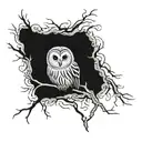 barred owl tattoo design idea