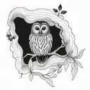 barred owl tattoo design idea