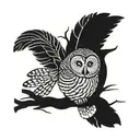 barred owl tattoo design idea