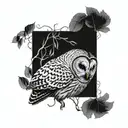 barred owl tattoo design idea