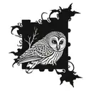 barred owl tattoo design idea