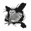barred owl tattoo design idea