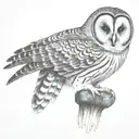 barred owl tattoo design idea