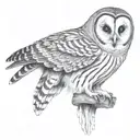 barred owl tattoo design idea
