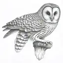 barred owl tattoo design idea
