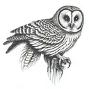barred owl tattoo design idea