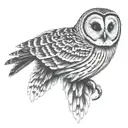 barred owl tattoo design idea