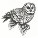 barred owl tattoo design idea