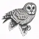 barred owl tattoo design idea