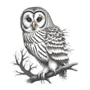 barred owl tattoo design idea