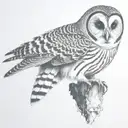 barred owl tattoo design idea