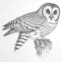 barred owl tattoo design idea