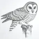 barred owl tattoo design idea